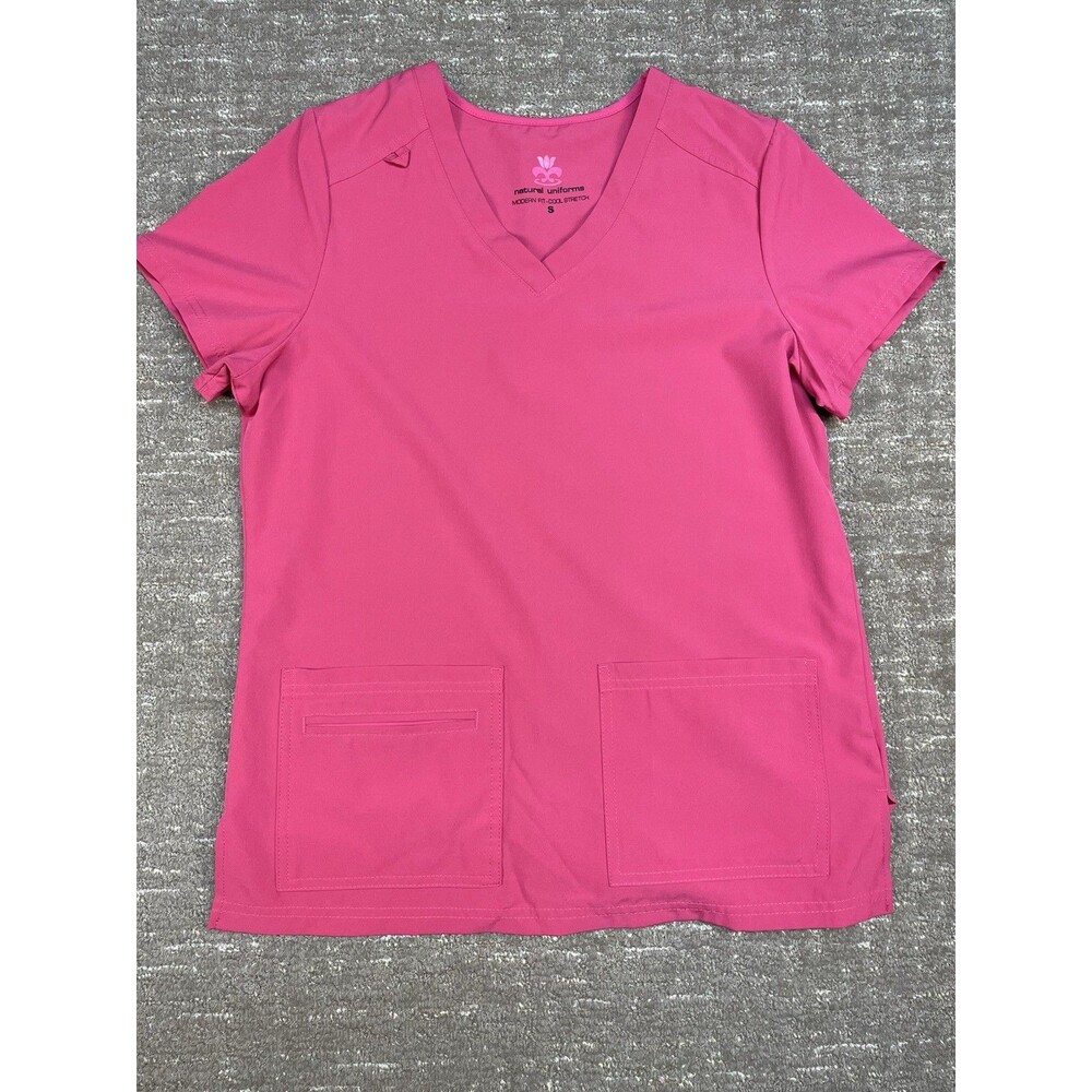 women’s S Small Natural Uniforms Modern Fit Cool Stretch Hot Pink Scrubs Top